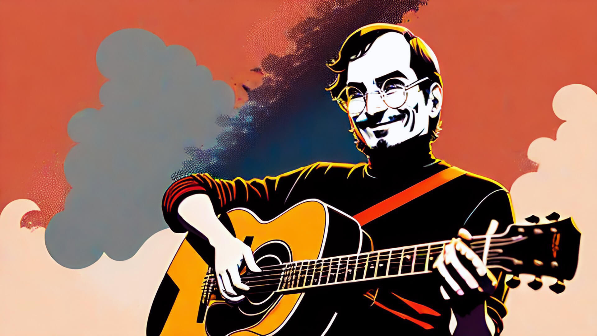 Steve Jobs playing guitar