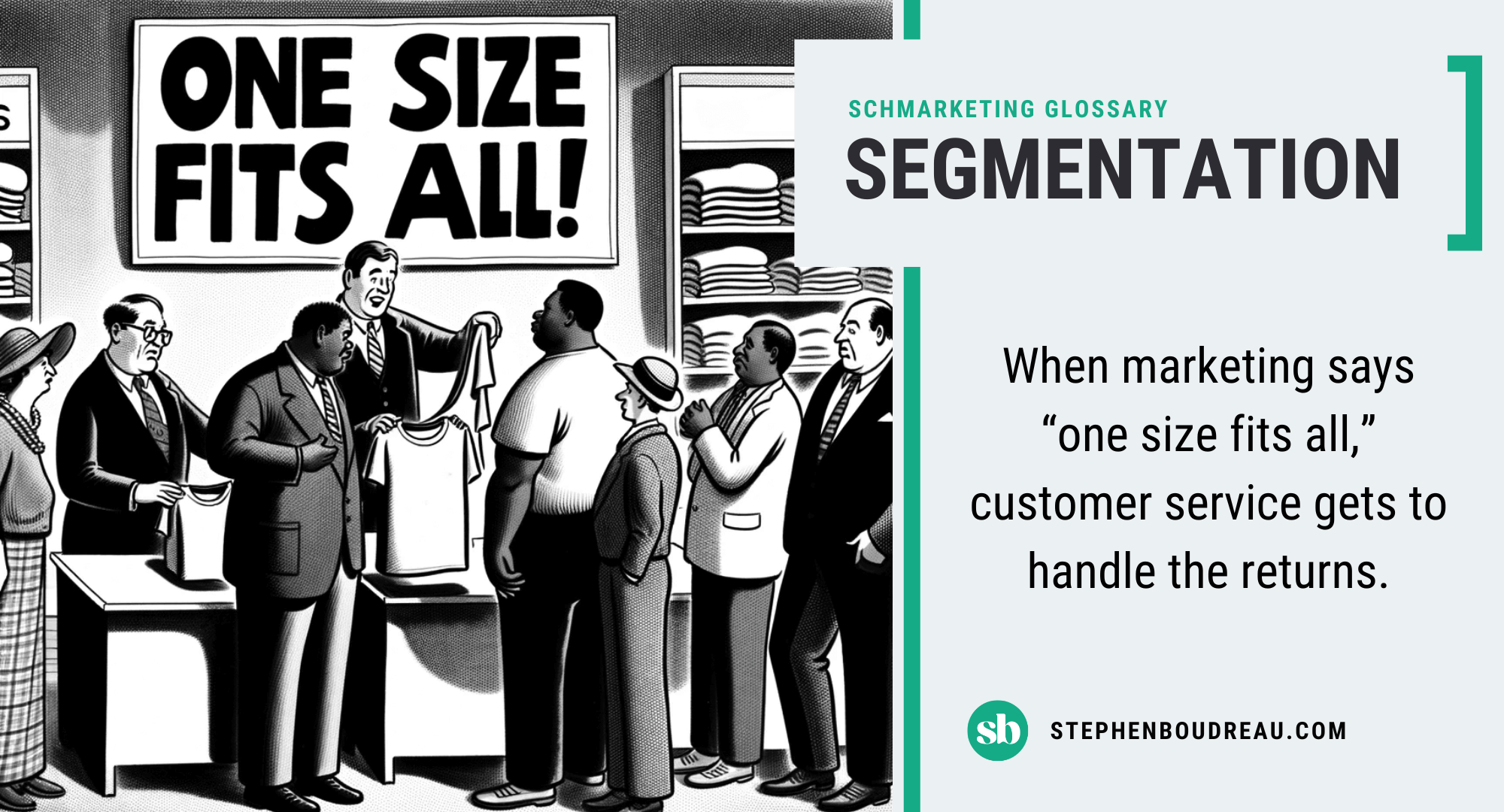 Segmentation: When marketing says “one size fits all,” customer service gets to handle the returns.